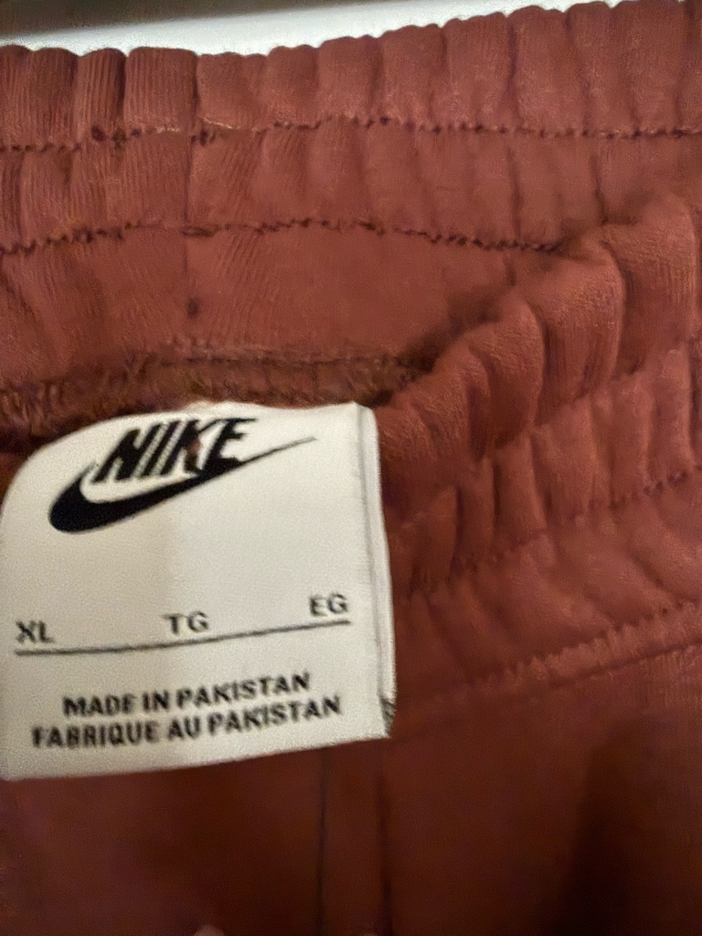 Nike Rust/Brown Track Joggers with White Swoosh - Picture 3 of 5